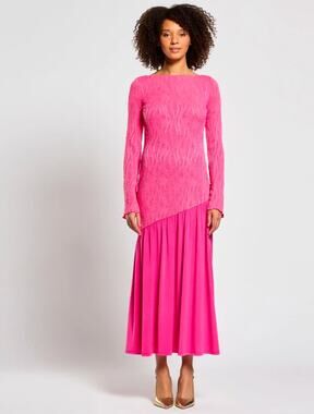Daska Pink Meissa Maxi Pink Long Sleeve Dress